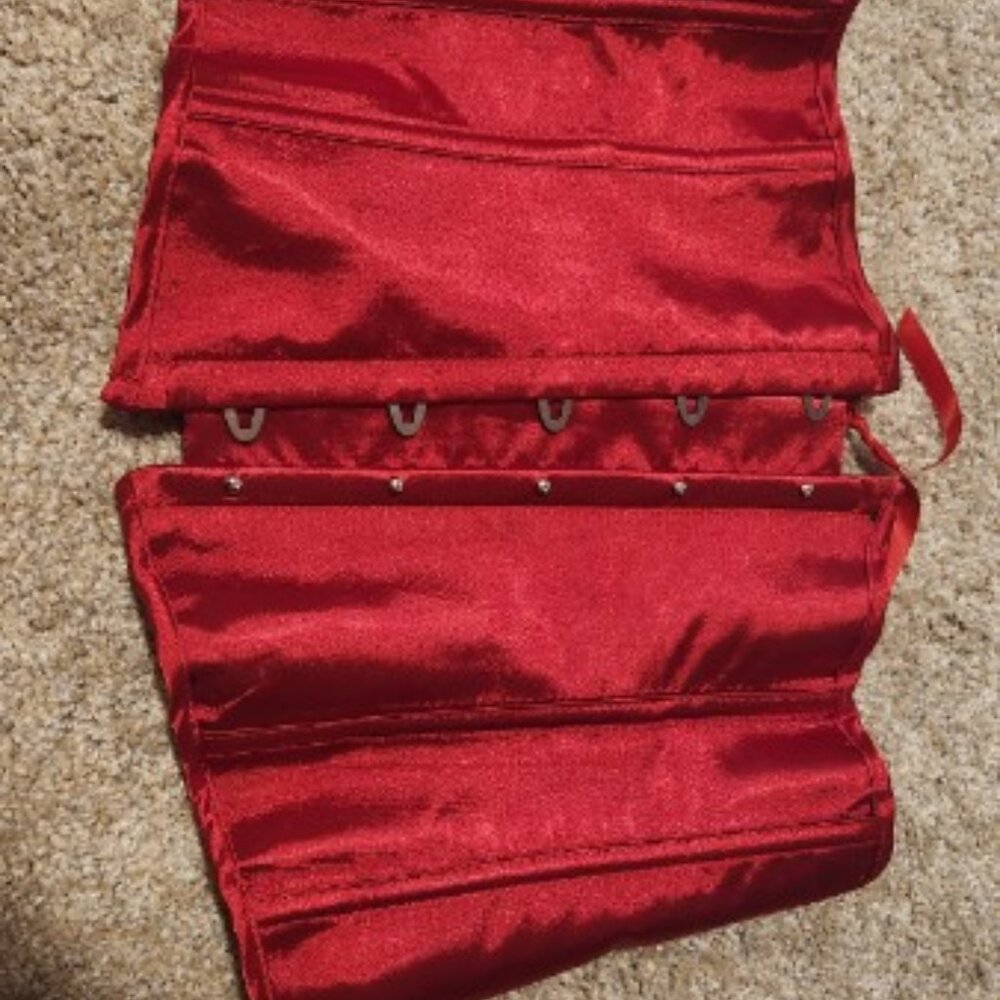 Boned Red Cincher Corset 2XL